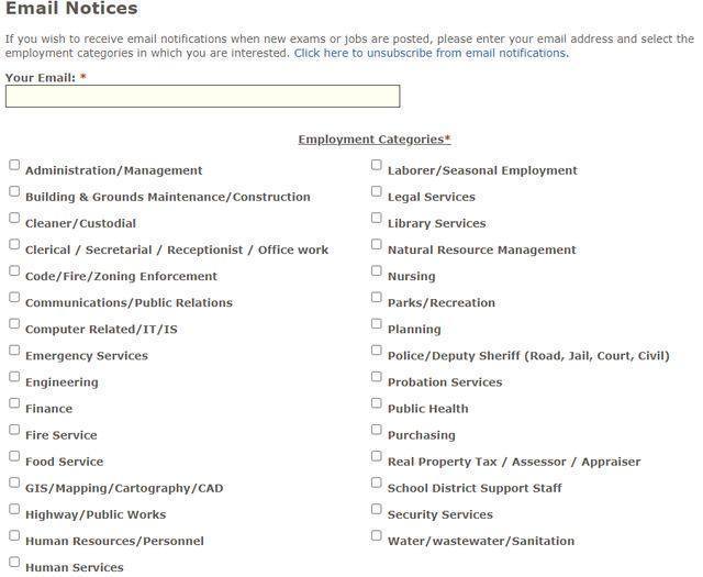 Civil Service Email Notifications